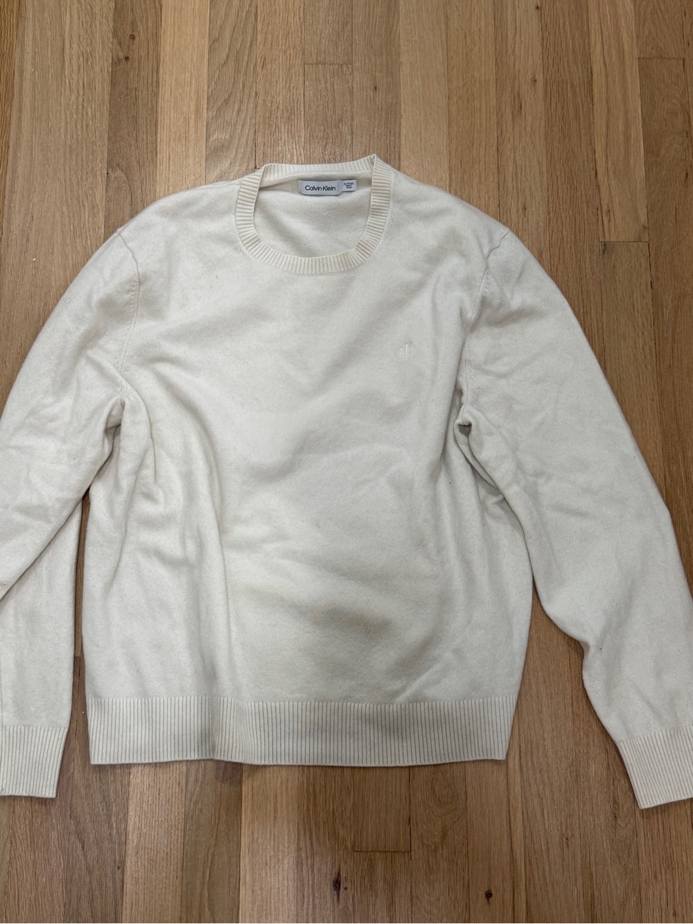 Calvin Klein Men’s Crewneck Sweater in Cream